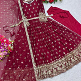 Maroon Designer Anarkali Gown