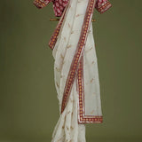 White Designer Wedding Saree