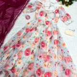 Exclusive Flower Print Anarkali Gown