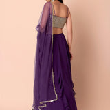Purple Sequence Wedding Lehenga