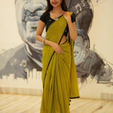 Olive Madhurani Kota Linen Saree