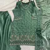Designer Shiny Silk Top Plazzo