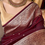 Soft lichi silk saree