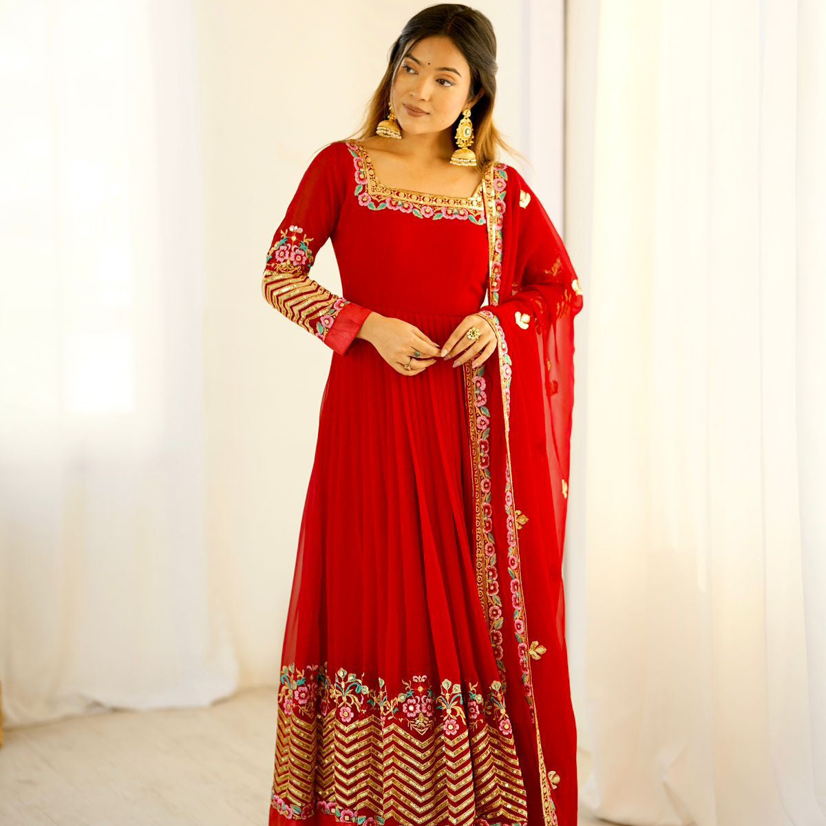 Elegant Embroidered Anarkali Suit
