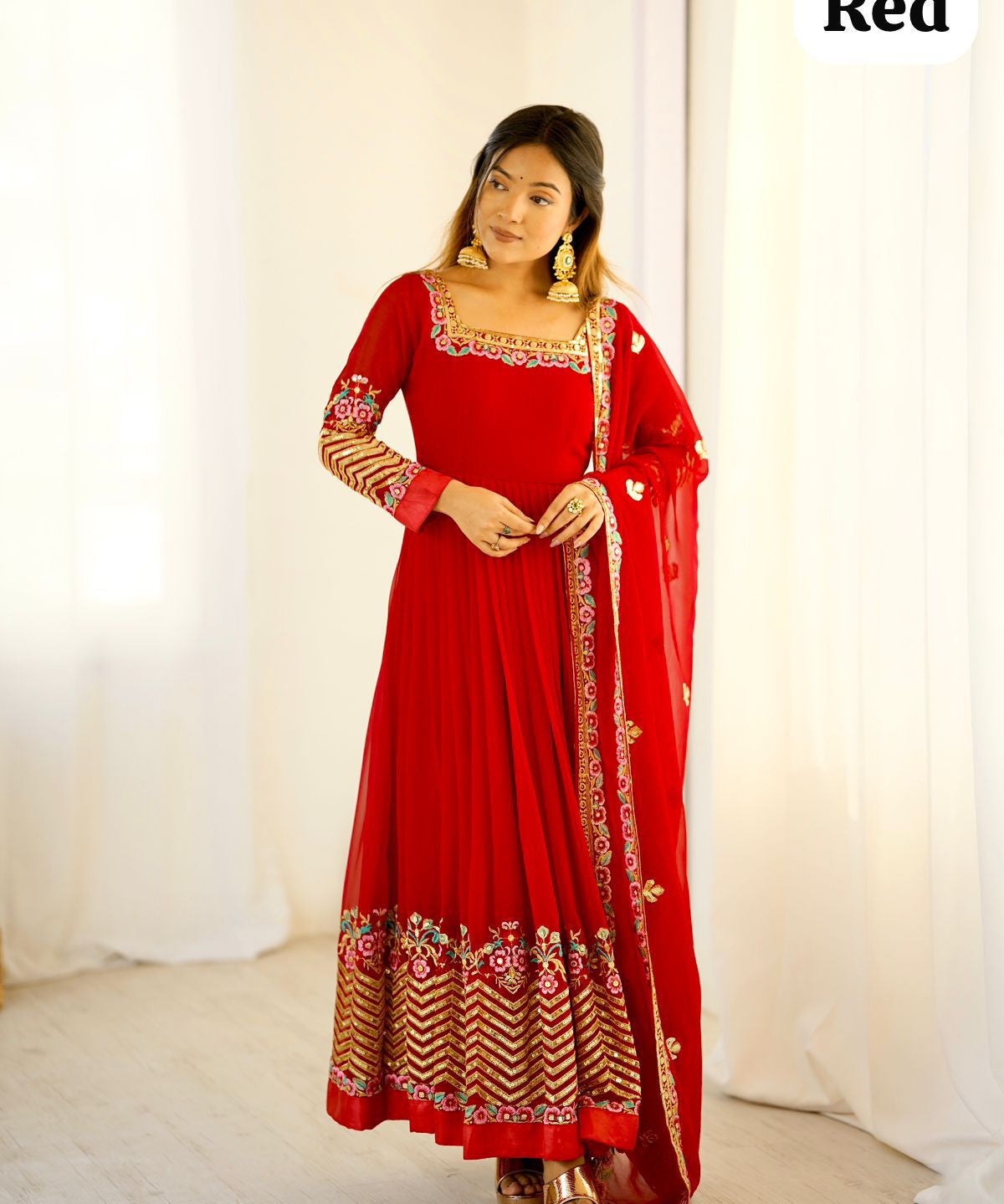 Elegant Embroidered Anarkali Suit