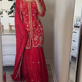 Pink Stylish Embroidered Top Plazzo