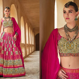 Ajarakh Print Heavy Bridal Lehenga