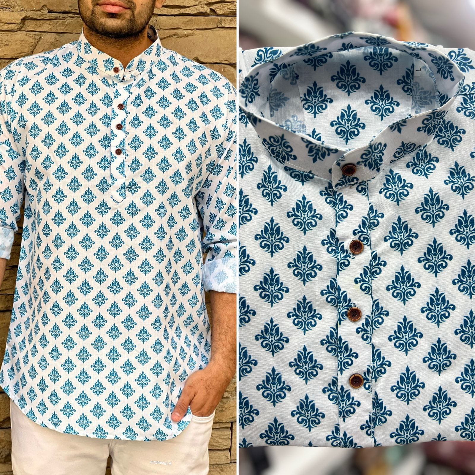 Men Printed Short Kurta Collection