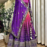 PARTY WEAR HEAVY CHINON  LEHENGAS CHOLI