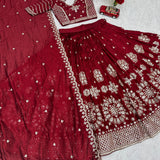 Maroon Bridal Embroidered Lehenga