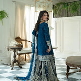 Blueish Embroidered Top Gharara