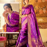 Partywear Soft Handloom Silk Saree