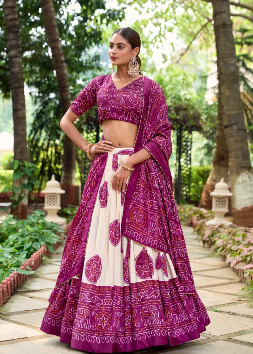 Traditional Bandhej Silk Lehenga