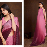 Crafted Chinon Shaded Colored Saree