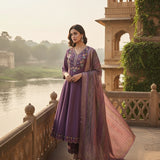 Exquisite Cotton Silk Flared Suit