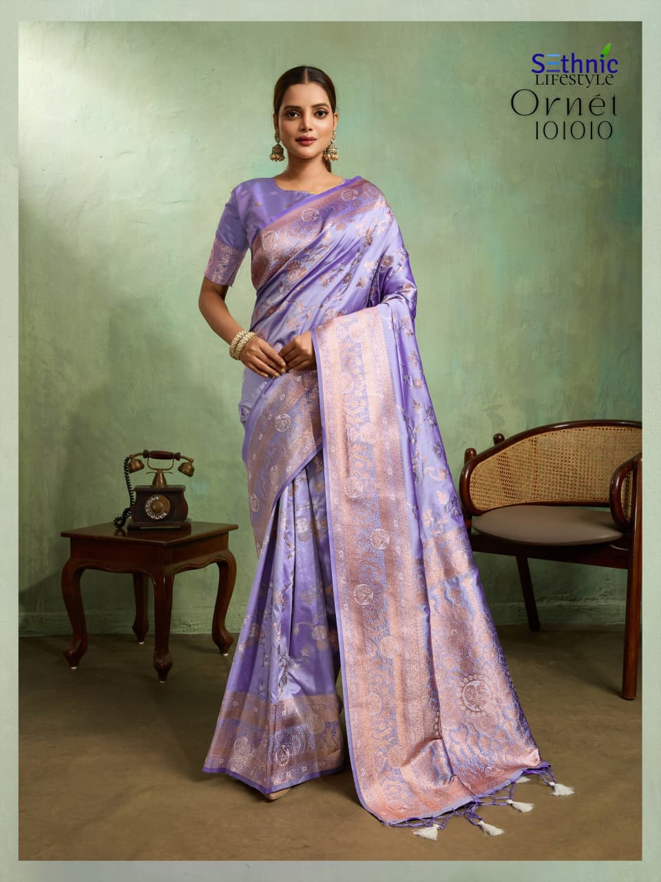 Adorn Golden Zari Woven Silk Saree