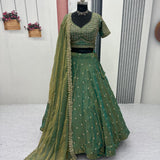 Mosh Heavy Embroidered Silk Lehenga