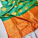 Beautiful Soft Chakrani Silk sareeGolden