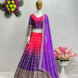 PARTY WEAR HEAVY CHINON  LEHENGAS CHOLI