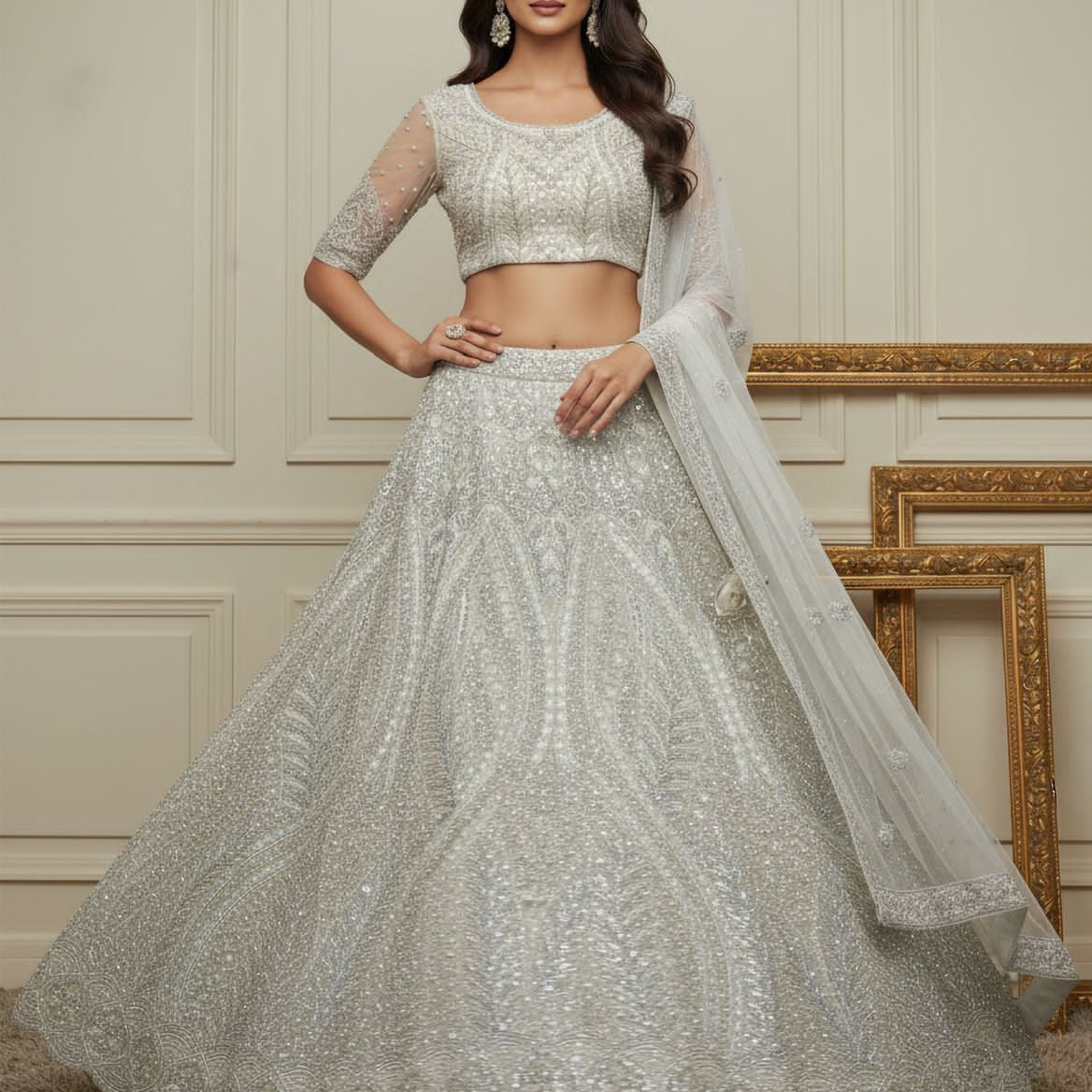Royal Bridal Motif Work Lehenga