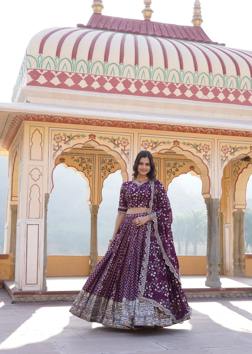 Pure Viscos Jacquard Lehenga