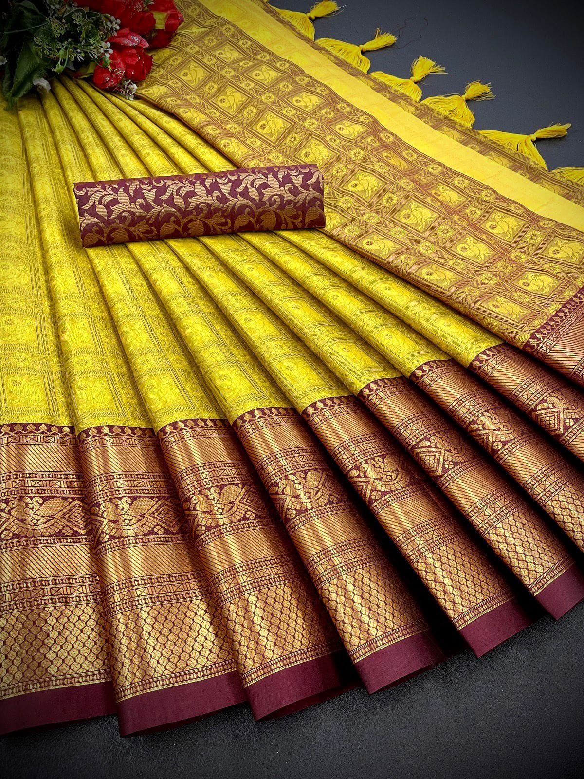 Launching mercerised cotton silk Saree