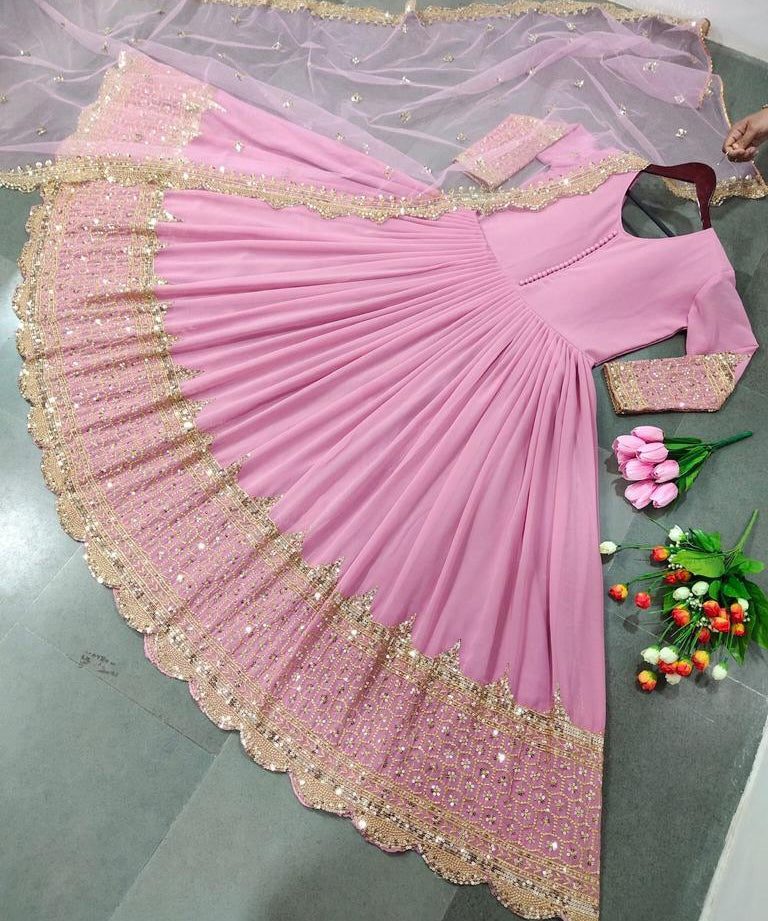 Designer Party Wear Faux Georgette Gown