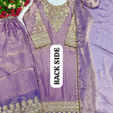 Purple Shiny Embroidered Suit