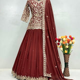 Designer Embroidered Top Lehenga