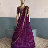 Pure Wine Georgette Lehenga