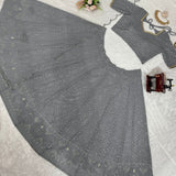 Grey Georgette Lehenga Choli