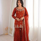 Ethnic Fendy Silk Top Sharara