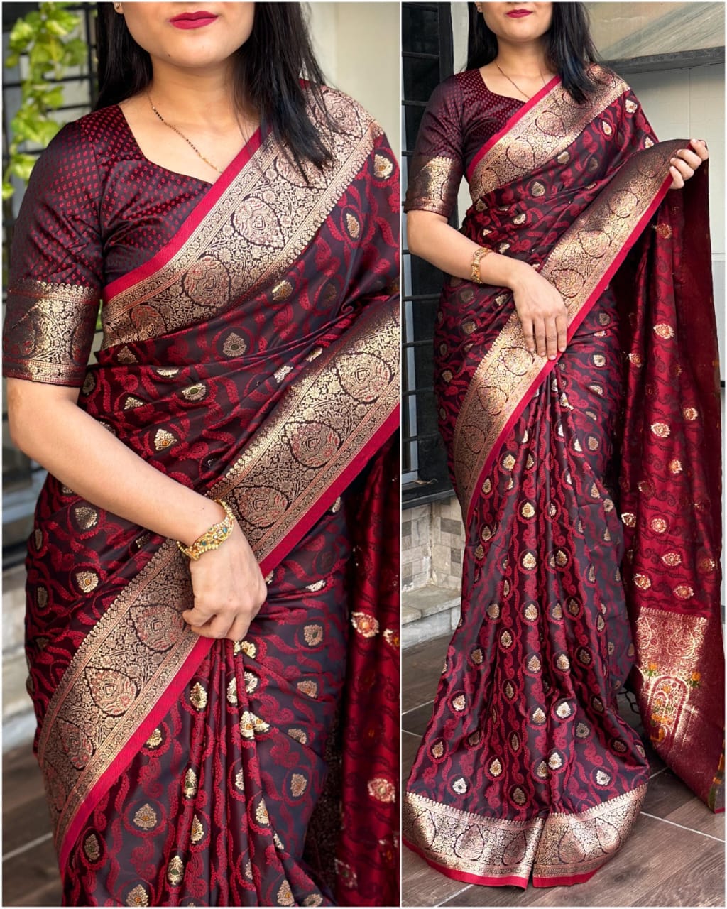 Presenting  perfect jacquard saree