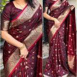 Presenting  perfect jacquard saree