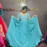 Aqua Green Heavy Anarkali Gown