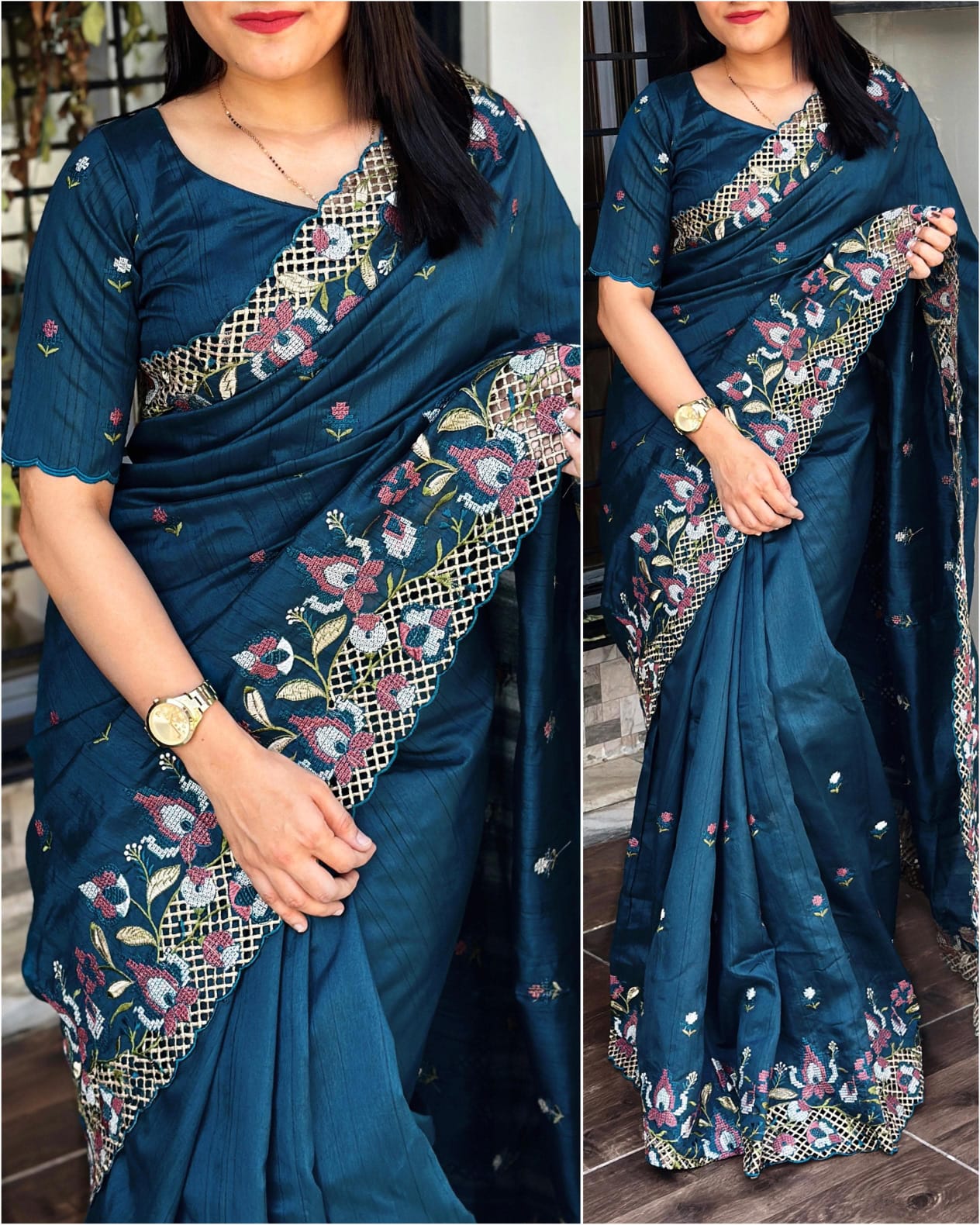 Stunning Vijayalaxmi Slub Silk Saree