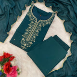 Designer Roman Silk Straight Kurti