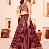 Wedding Maroon Lehenga Choli