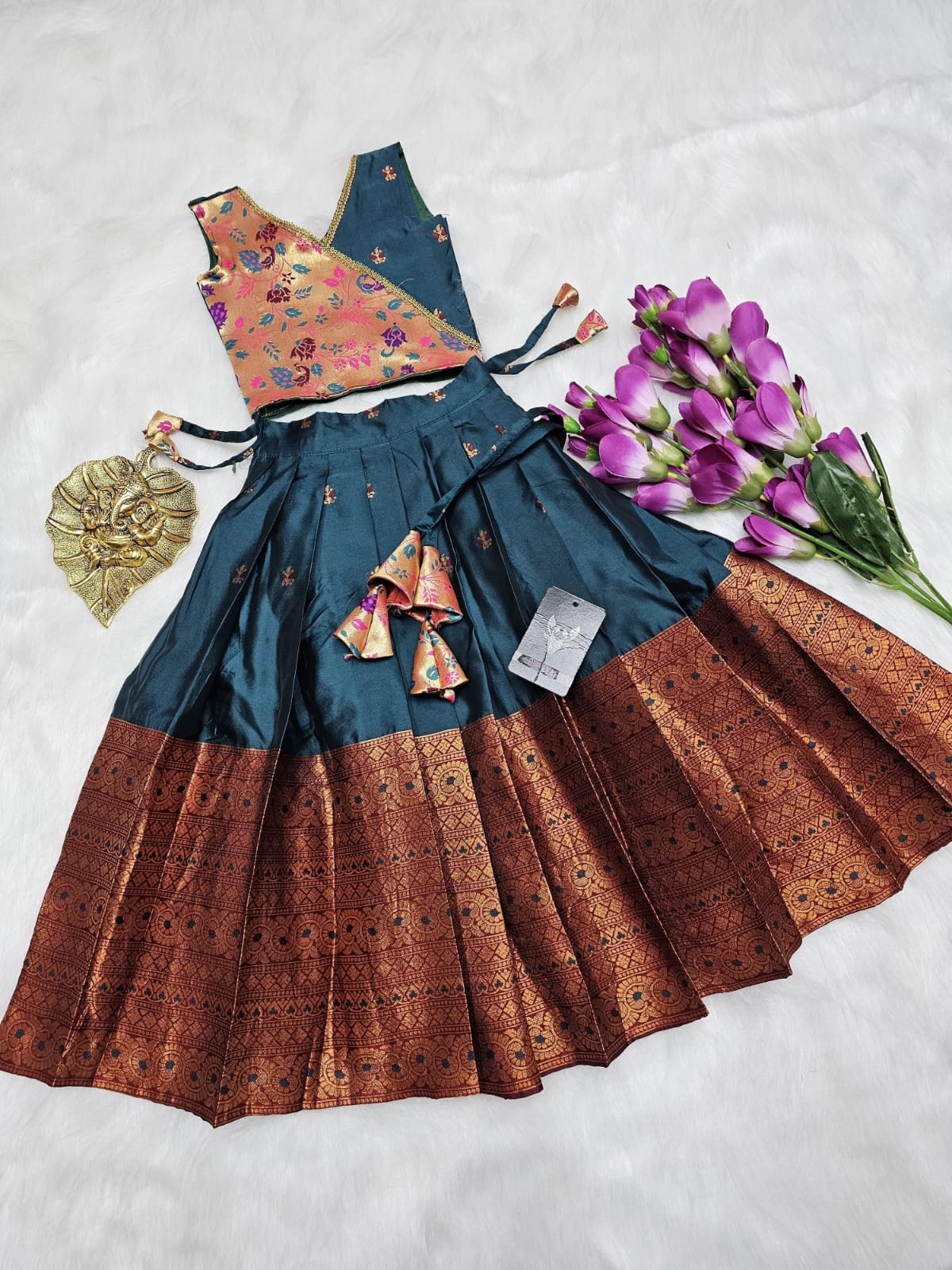 Sankranti Kids Kanjivaram Silk Lehenga