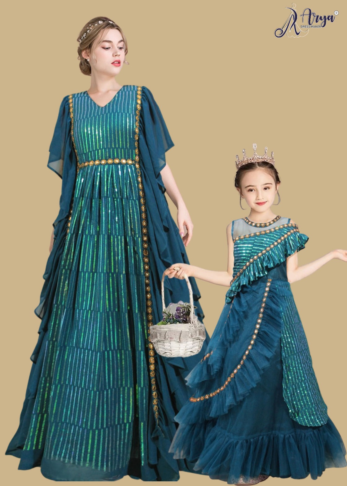 HARRY VISION MOTHER & DAUGHTER COMBO GOWN