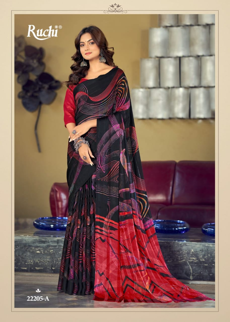 Special Black Flower Print Saree