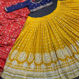 Yellow  Sequnce Work Lehngha Choli