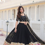 Black Traditional Embroidered Lehenga Choli