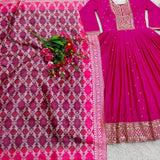 Traditional Silk Sequence Anarkali Gown