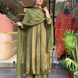 Exclusive Olive Green Ethnic Suit