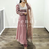 FOX GEORGETTE GOWN WITH DUPPTA