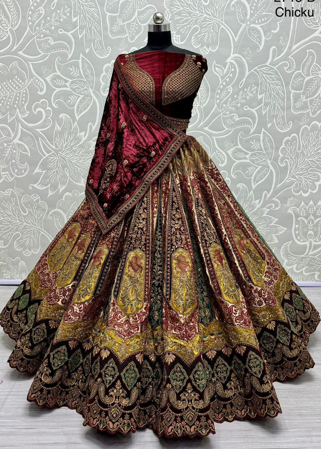 Premium Bridal Velevt Lehenga