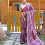 Pure Soft Silk Thread Work Saree