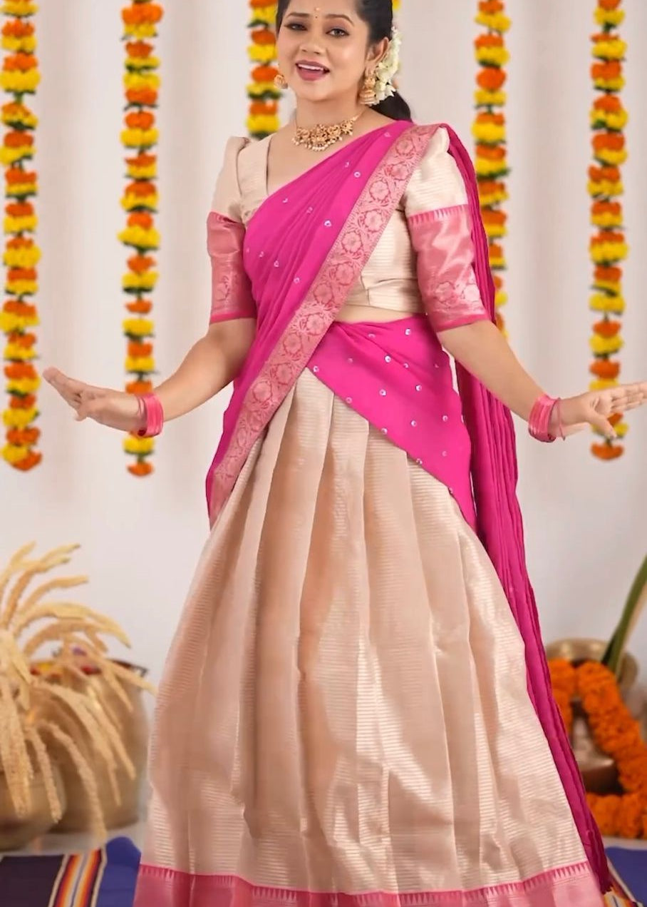 Traditional Onam Cultural Half Saree