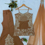 Lovely Cossmoss Silk Top Plazzo